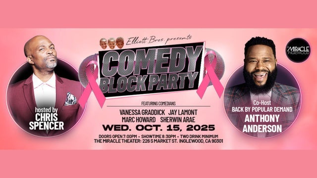 Elliott Brothers' COMEDY BLOCK PARTY Hosted by Chris Spencer event poster