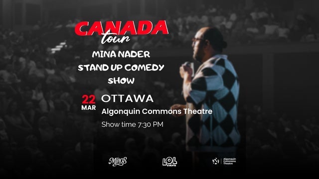 Mina Nader stand-up comedy show in Algonquin Commons Theatre, Nepean 22/03/2026