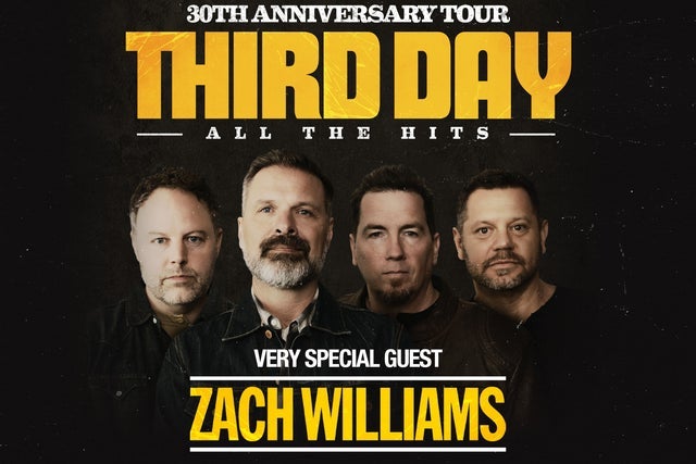 Presale codes for third day 30th anniversary tour with very special guest zach williams: members use these when buying pre-sale tickets