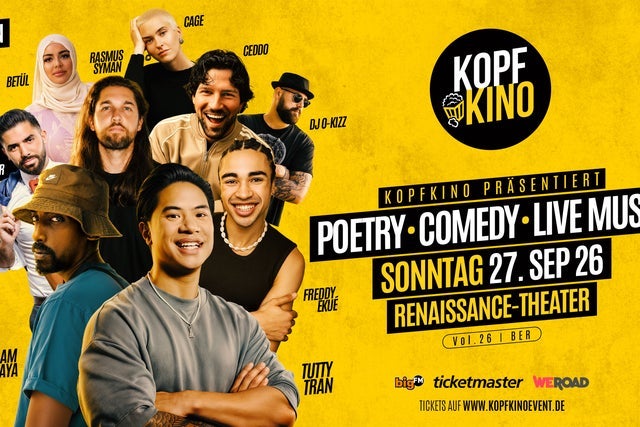 Kopfkino Vol.26: Poetry • Comedy • Live Musik in Berlin