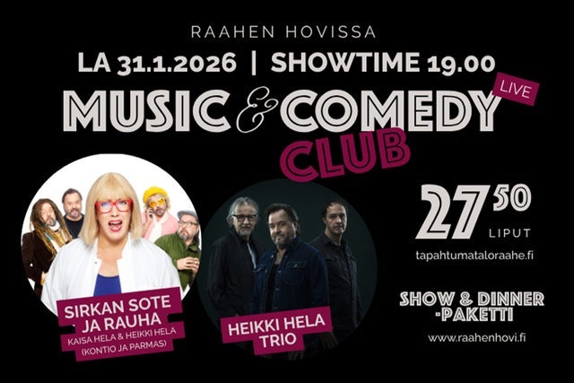 Ticket Reselling Music &amp; Comedy Club: Sirkan Sote ja Rauha, Heikki Hela Trio