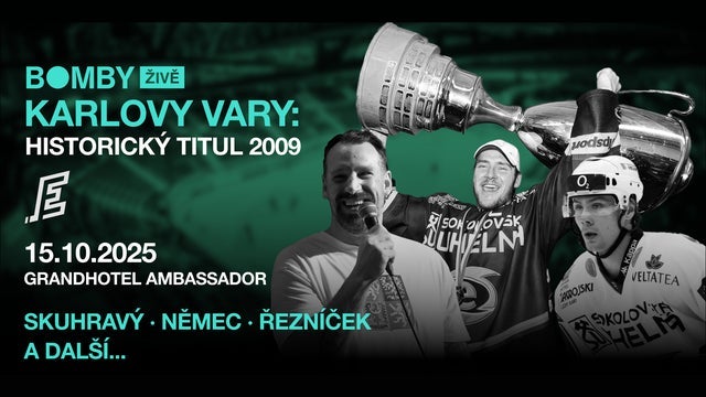Bomby ŽIVĚ – Karlovy Vary: Historický titul 2009 v Grandhotel AMBASSADOR ND, Karlovy Vary 15/10/2025