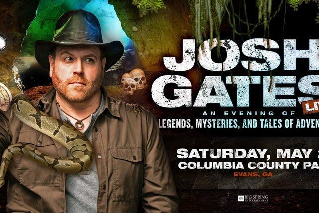 Josh Gates: An Evening of Legends, Mysteries, and Tales of Adventure in Evans: pre-sale passwords Josh Gates: An Evening of Legends, Mysteries, and Tales of Adventure in Evans promotional photo for Promoter presale tickets offer