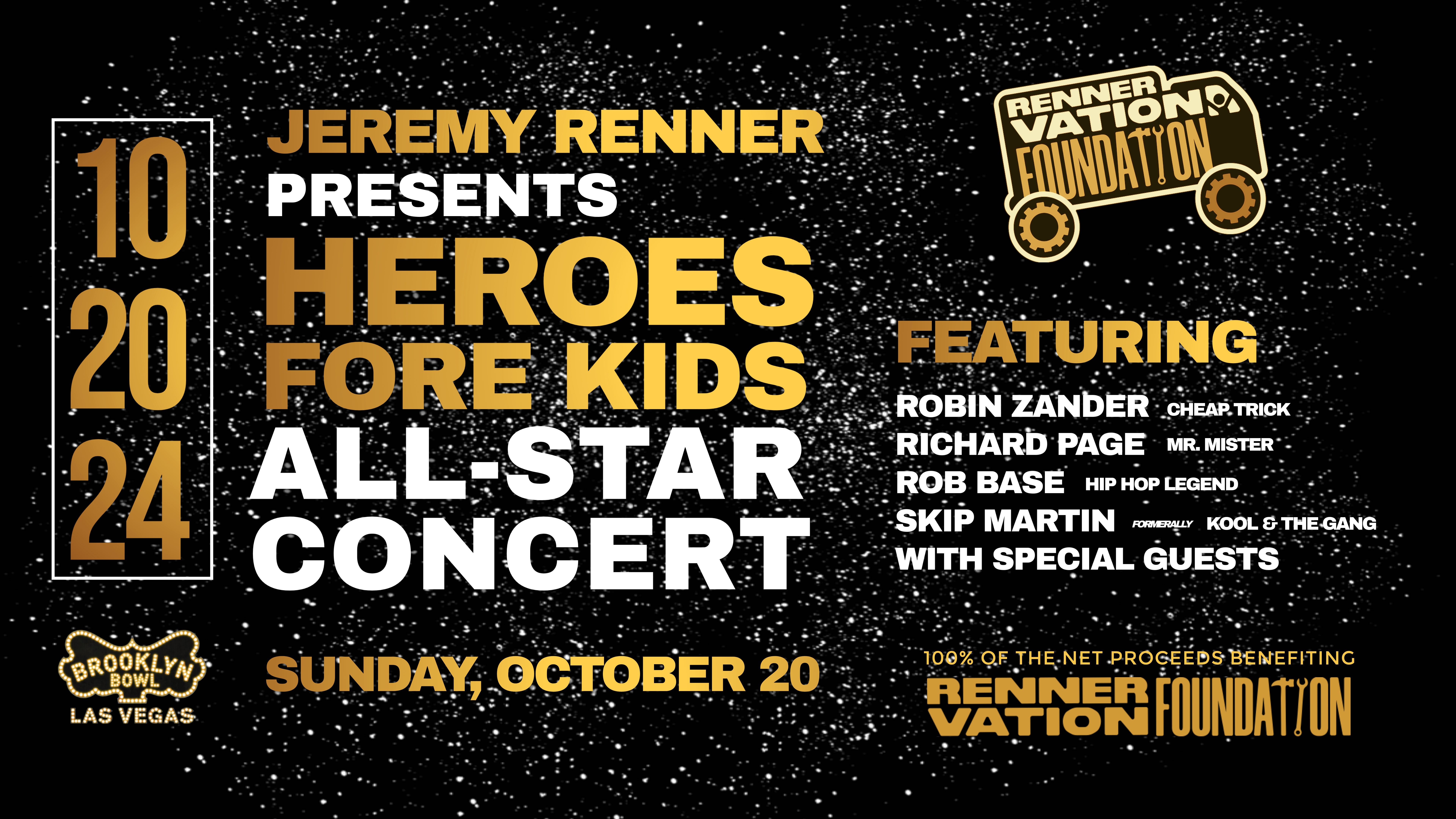 Jeremy Renner Presents Heroes Fore Kids All-Star Concert at Brooklyn Bowl Las Vegas – Las Vegas, NV