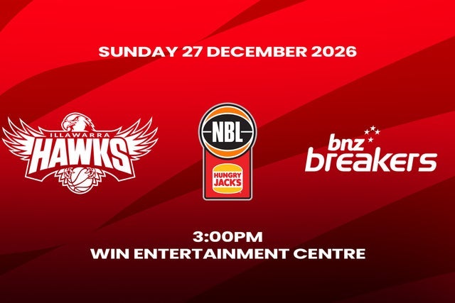 2026-27 Hungry Jacks NBL Season - Illawarra Hawks v BNZ Breakers en Wollongong Foto promocional de Hawks Members la oferta de entradas en preventa