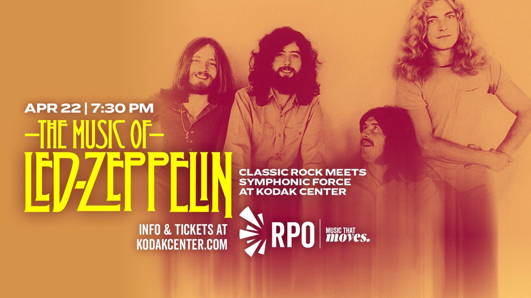 RPO presents The Music of Led Zeppelin at Kodak Center on WED Apr