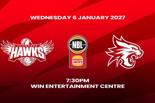 2026-27 Hungry Jacks NBL Season - Illawarra Hawks v Perth Wildcats in Wollongong promotional photo for Hawks Members presale tickets offer