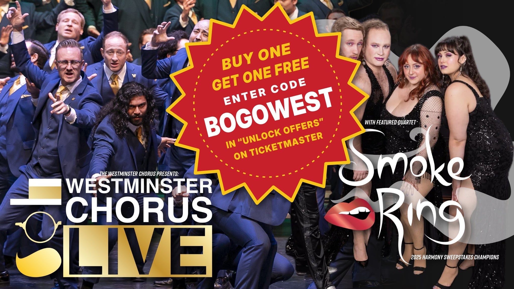 Westminster Chorus LIVE! with featured guest quartet Smoke Ring