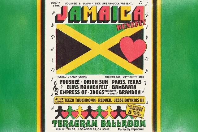 Ticket Reselling Hurricane Benefit for Jamaica featuring Foushe&eacute;, Orion Sun + more