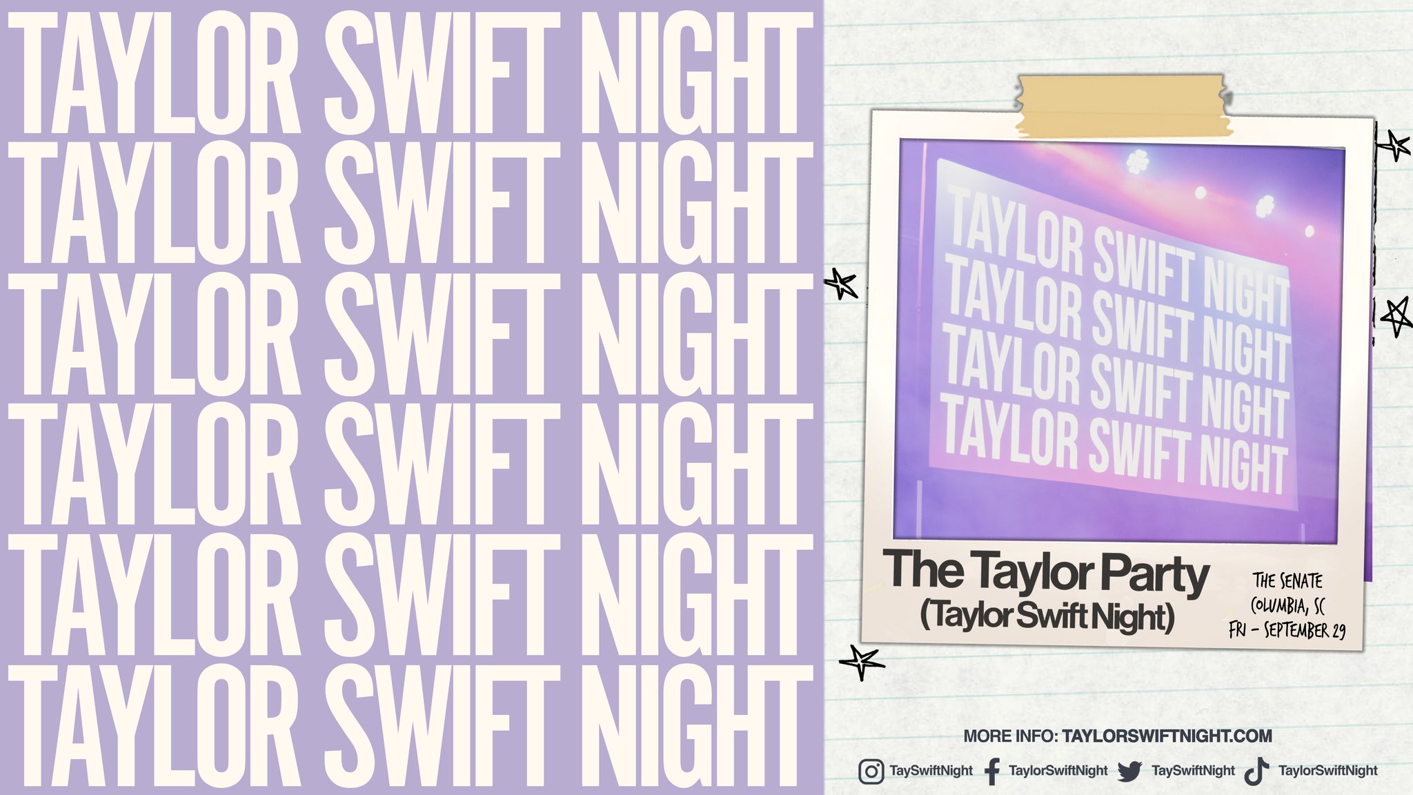 exclusive presale password for The Taylor Party: Taylor Swift Night (Eras Version)  18+ advanced tickets in Columbia at The Senate