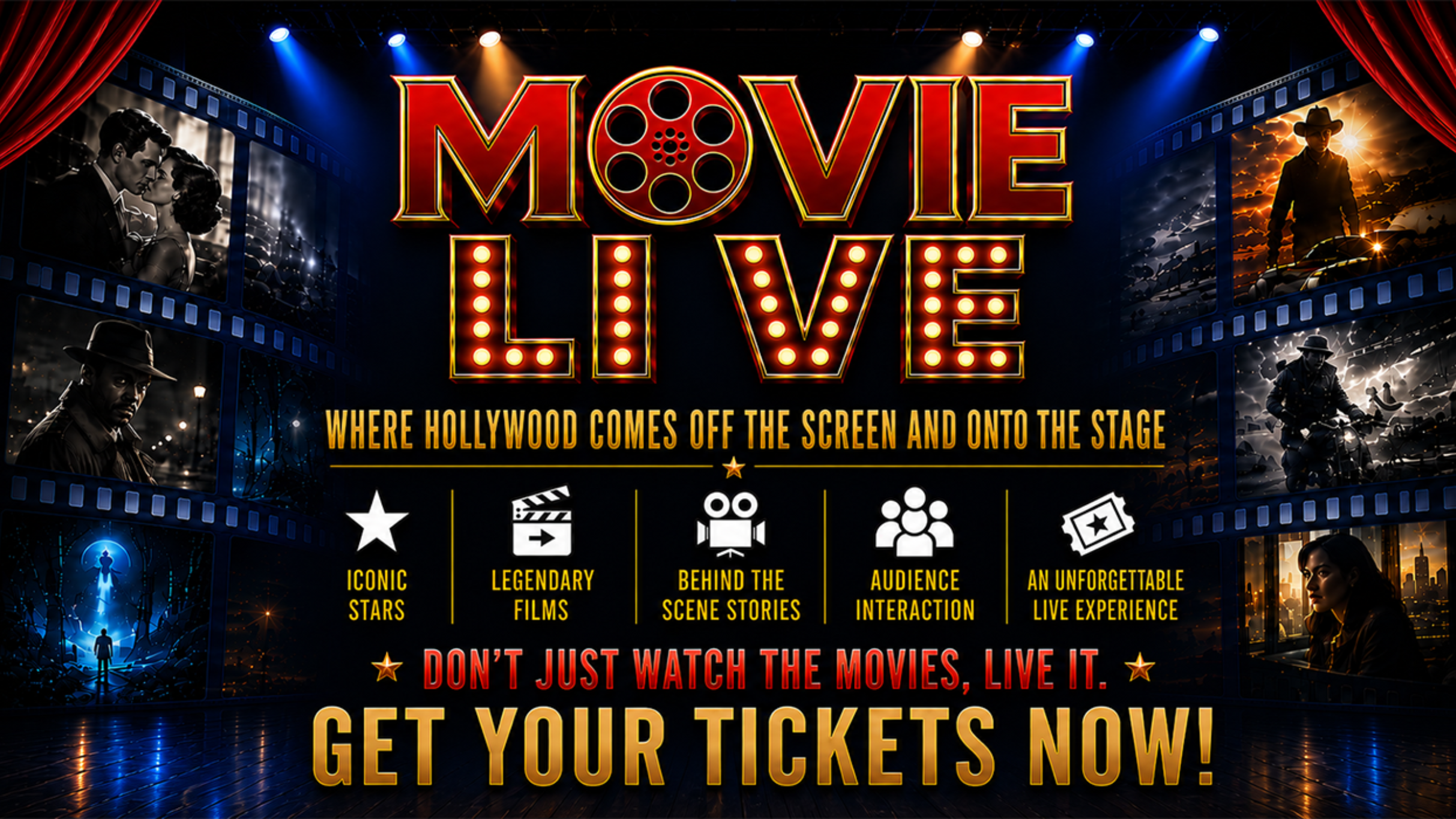 Movie Live -- Where Hollywood Comes Off The Screen and Onto The Stage at Plaza Theatre, palm springs