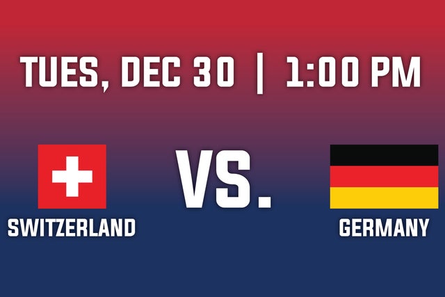 2026 IIHF World Junior Championship-Group A - Switzerland v. Germany in Saint Paul promotional photo for Ticketmaster Holiday Promotion presale tickets offer