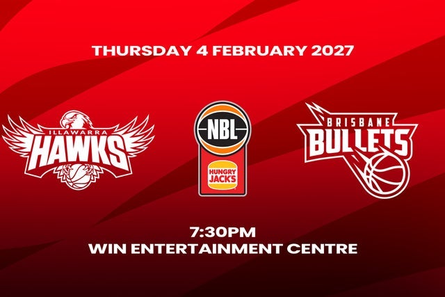 2026-27 Hungry Jacks NBL Season - Illawarra Hawks v Brisbane Bullets in Wollongong promotional photo for Hawks Members presale tickets offer