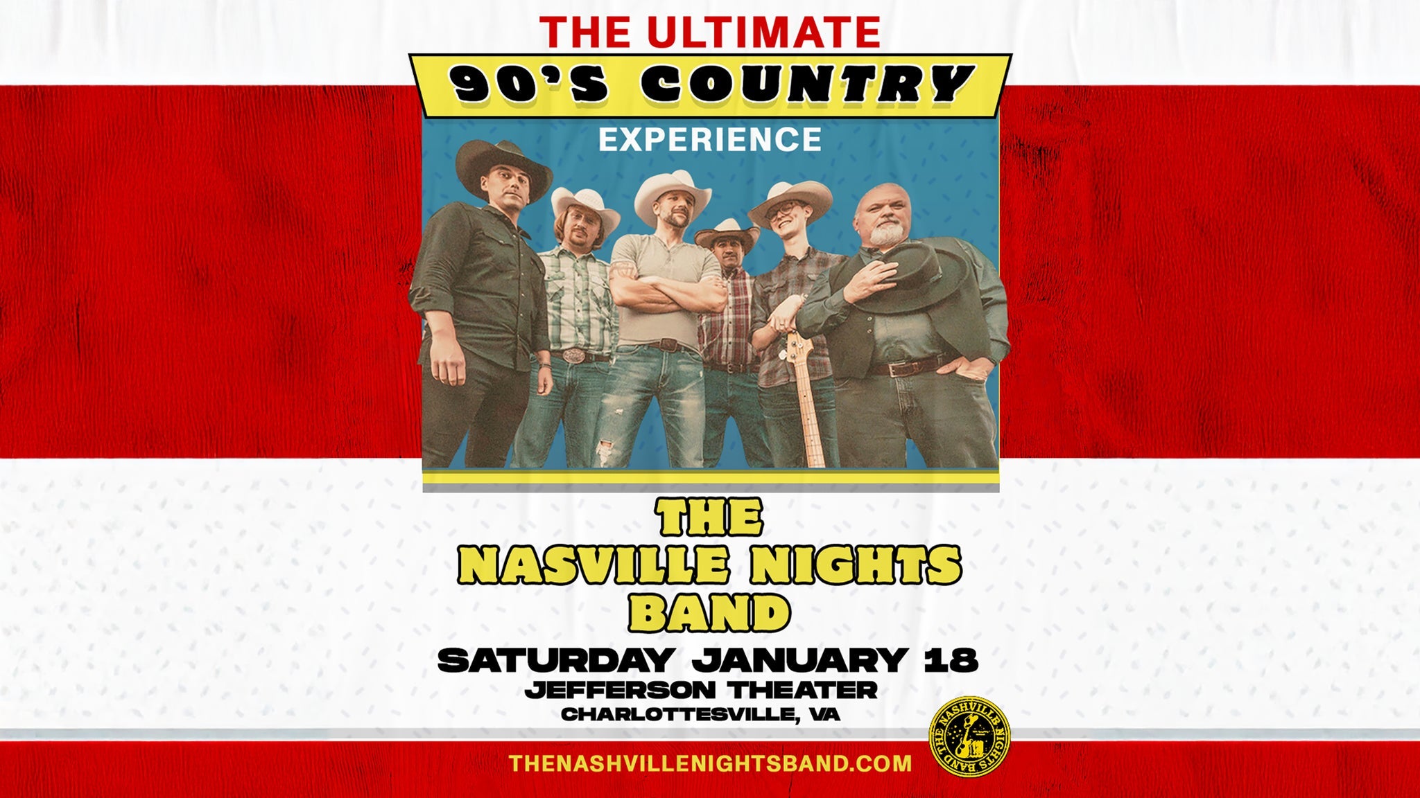 The Nashville Nights Band: The Ultimate 90s Country Experience (18+) at Jefferson Theater – Charlottesville, VA