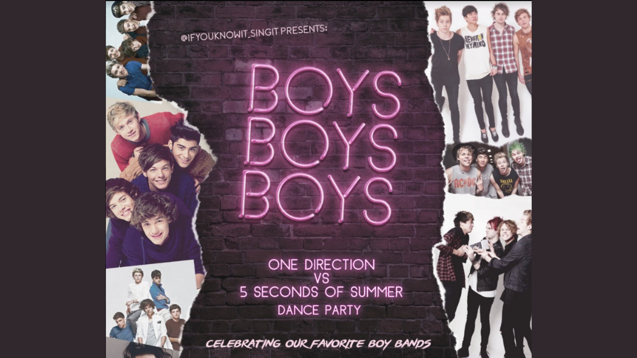 Boys Boys Boys: Celebrating Our Favorite Boy Bands! in Virginia Beach promo photo for Day Of Show presale offer code