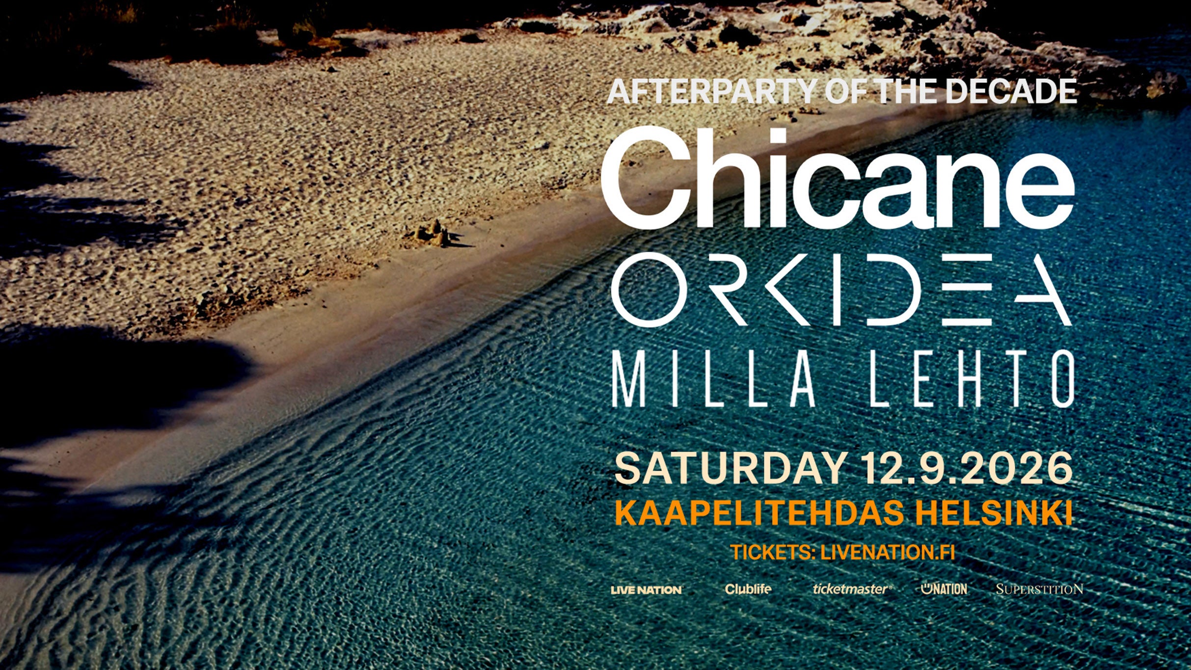 CHICANE (UK), ORKIDEA - FAITHLESS AFTERPARTY - Conciertos en Helsinki