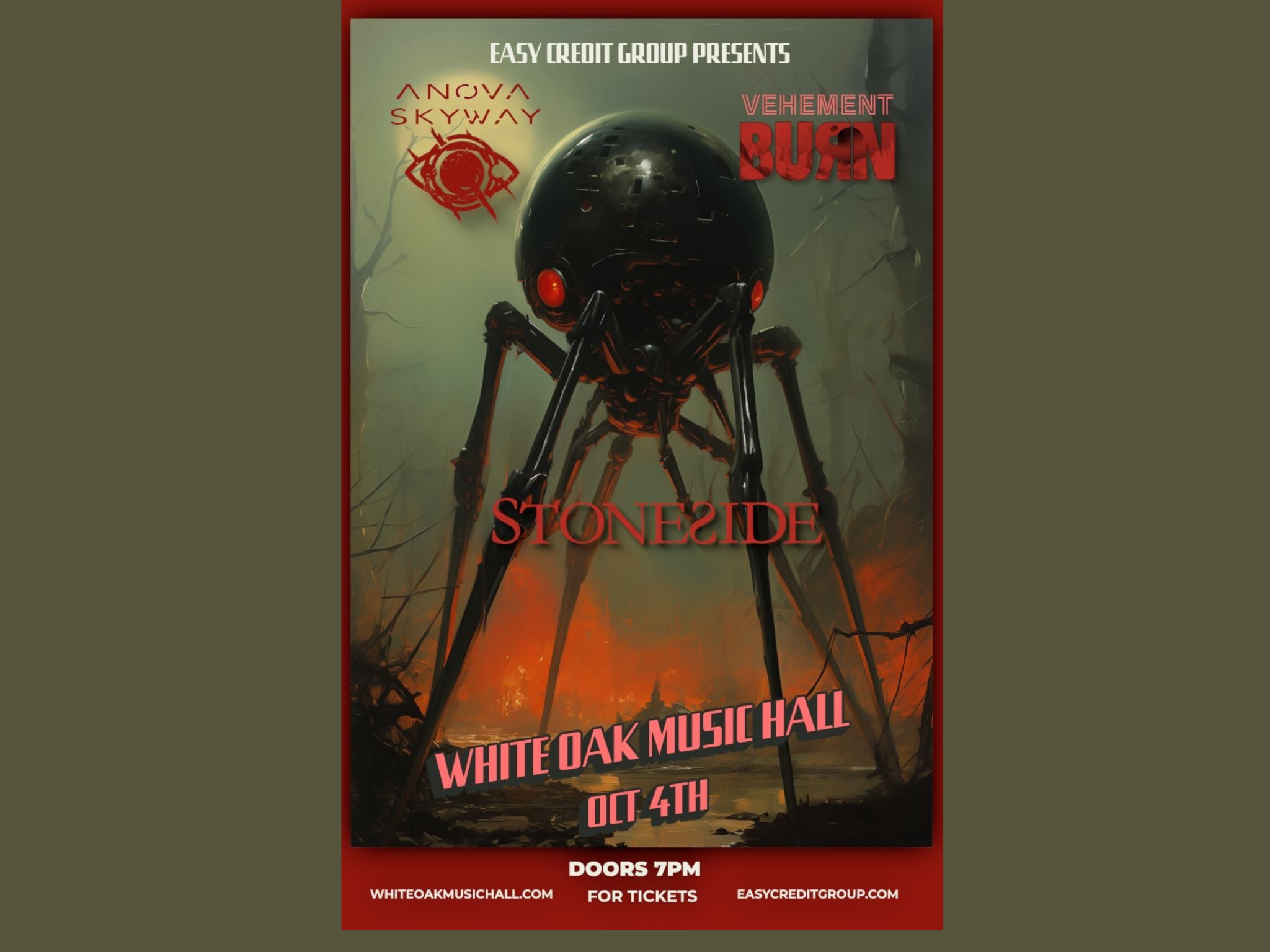 Anova Skyway with Vehement Burn & Stoneside at White Oak Music Hall – Upstairs – Houston, TX