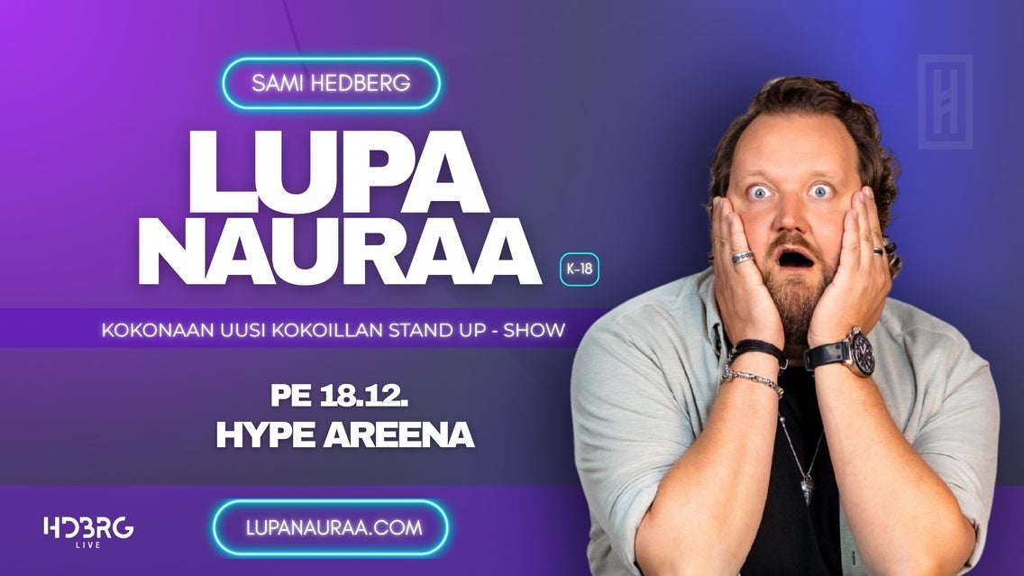 Sami Hedberg - LUPA NAURAA (K18) event image
