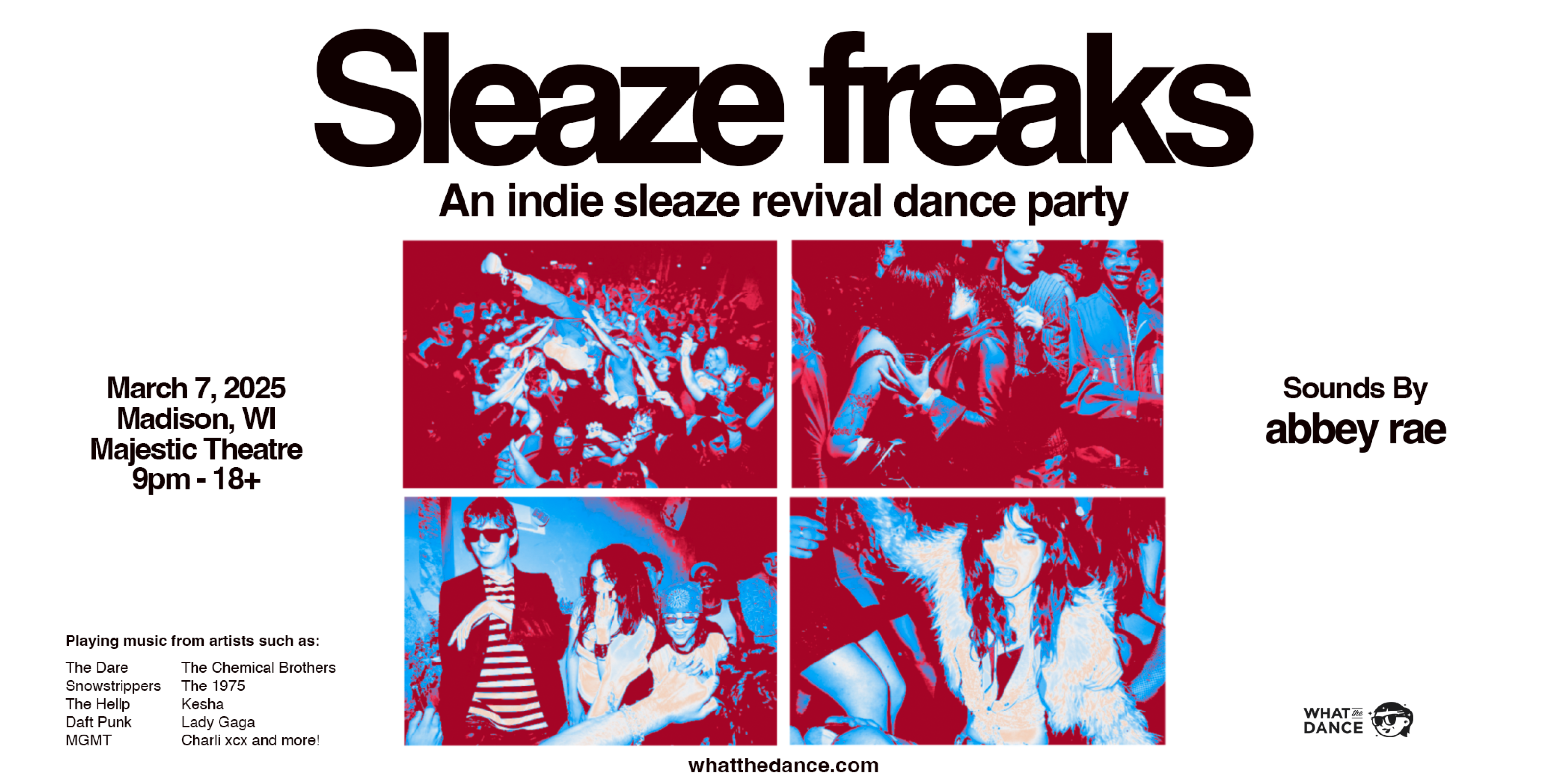 Sleaze Freaks: An Indie Sleaze Dance Party at Majestic Theatre – Madison, WI