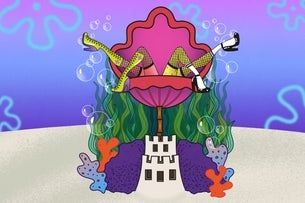 Bubble Burlesque: A Cheeky Nod to a Yellow Underwater Square - 18+