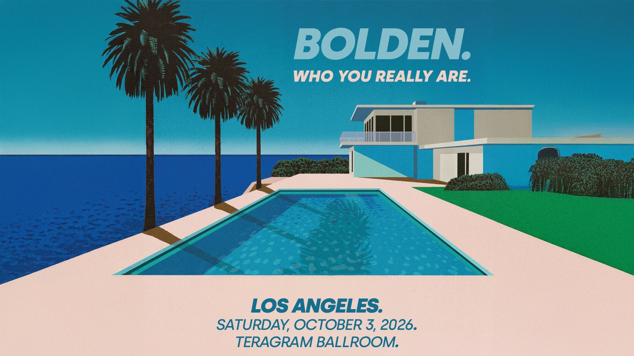 Using concert image Bolden. Who you really are. Tour 2026. concert image