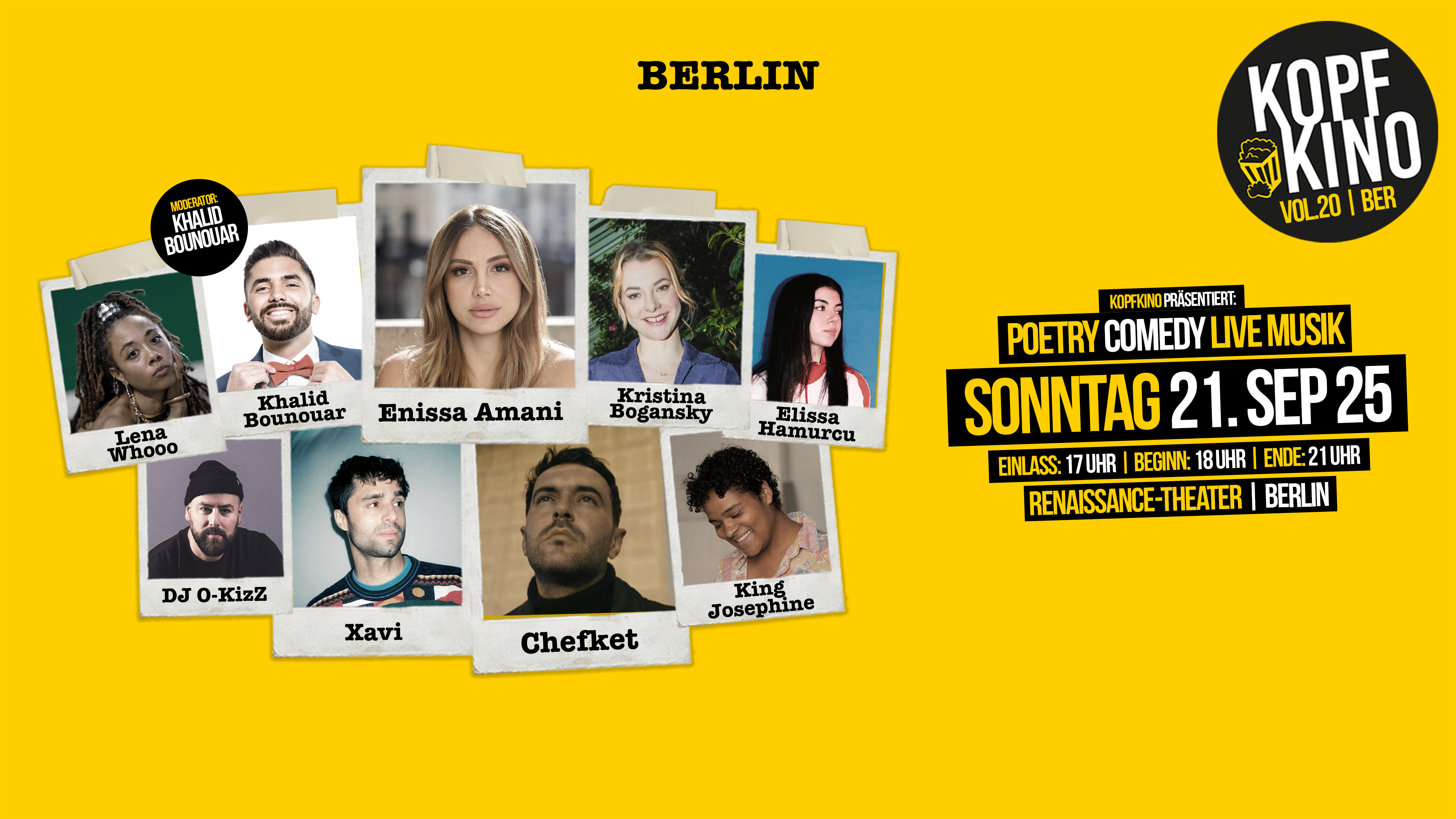 Kopfkino Vol.20: Comedy • Poetry • Live Musik in Berlin – 2025-09-21