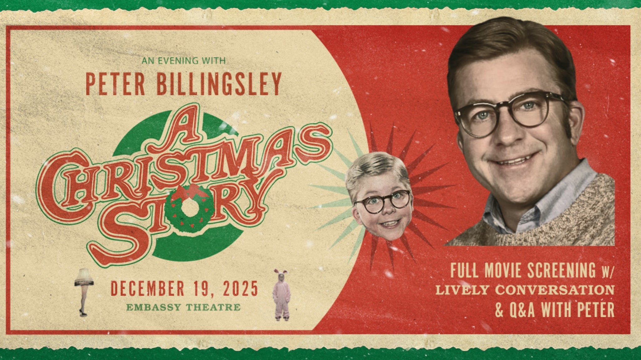 Presale codes for an evening with peter billingsley and a christmas story: members use these when buying pre-sale tickets