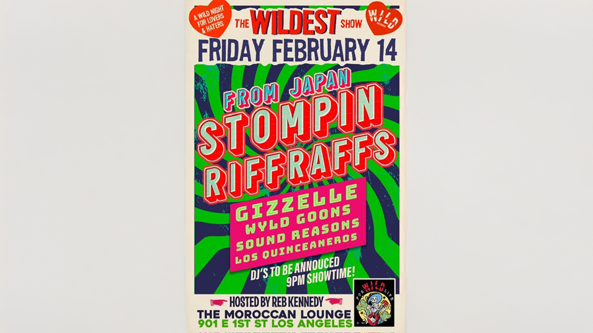 Wild Records Presents: Stompin’ Riffraffs with Gizzelle, plus more at The Moroccan Lounge – Los Angeles, CA