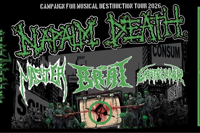 Vaterland Presenterer: Napalm Death, Master, Brat & Goat Burner
