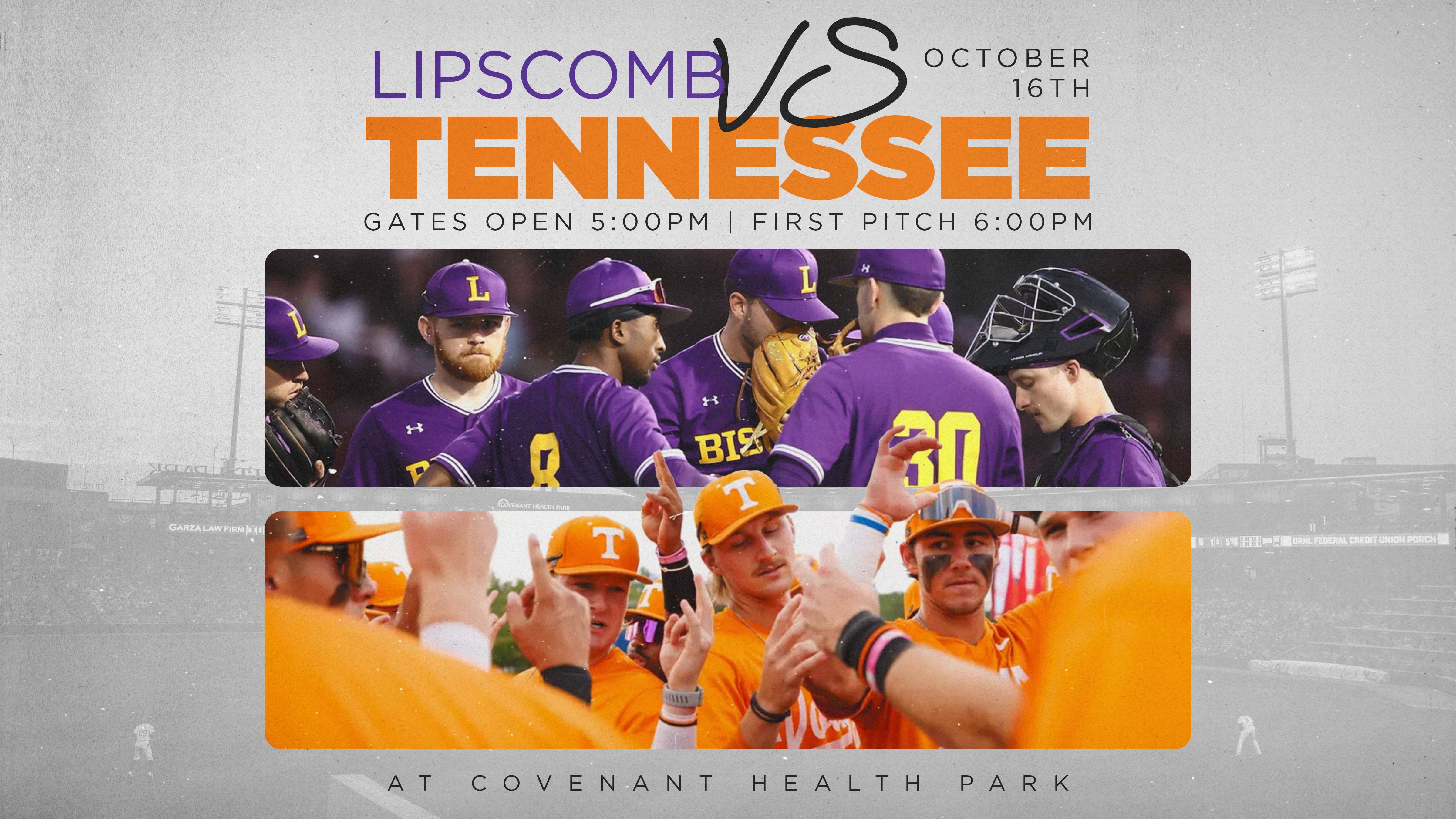 Tennessee Volunteers Baseball vs. Lipscomb Baseball