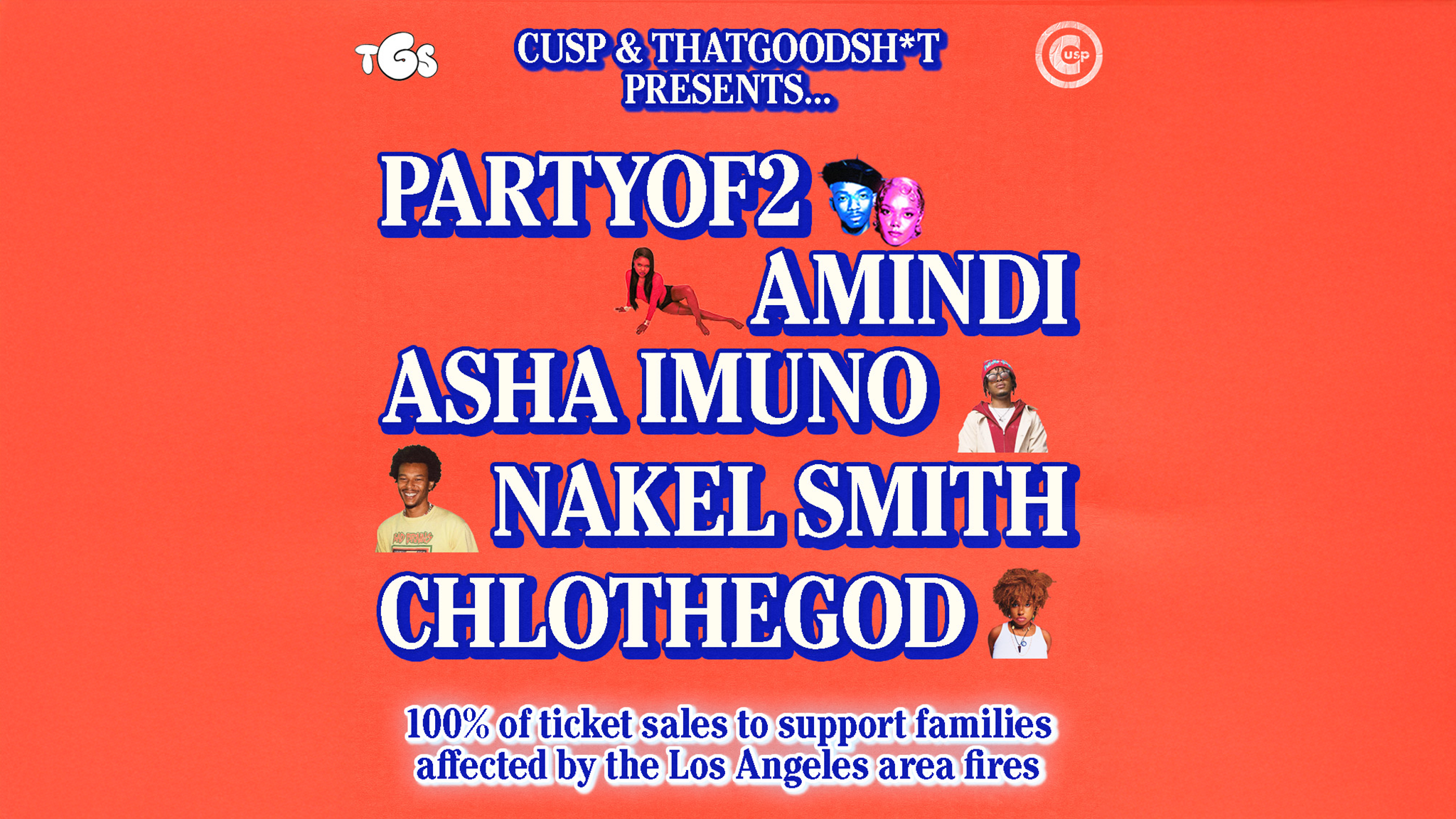 LA Fire Relief Show: PARTYOF2, Amindi, Asha Imuno, and more