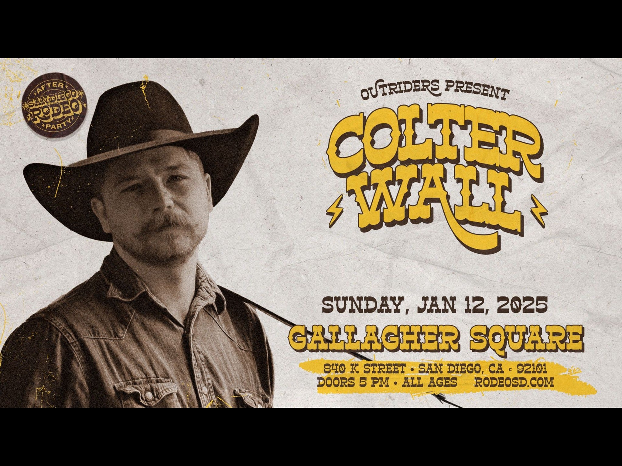 Jan 12 Rodeo After Party: ft. Colter Wall at Petco Park – San Diego, CA