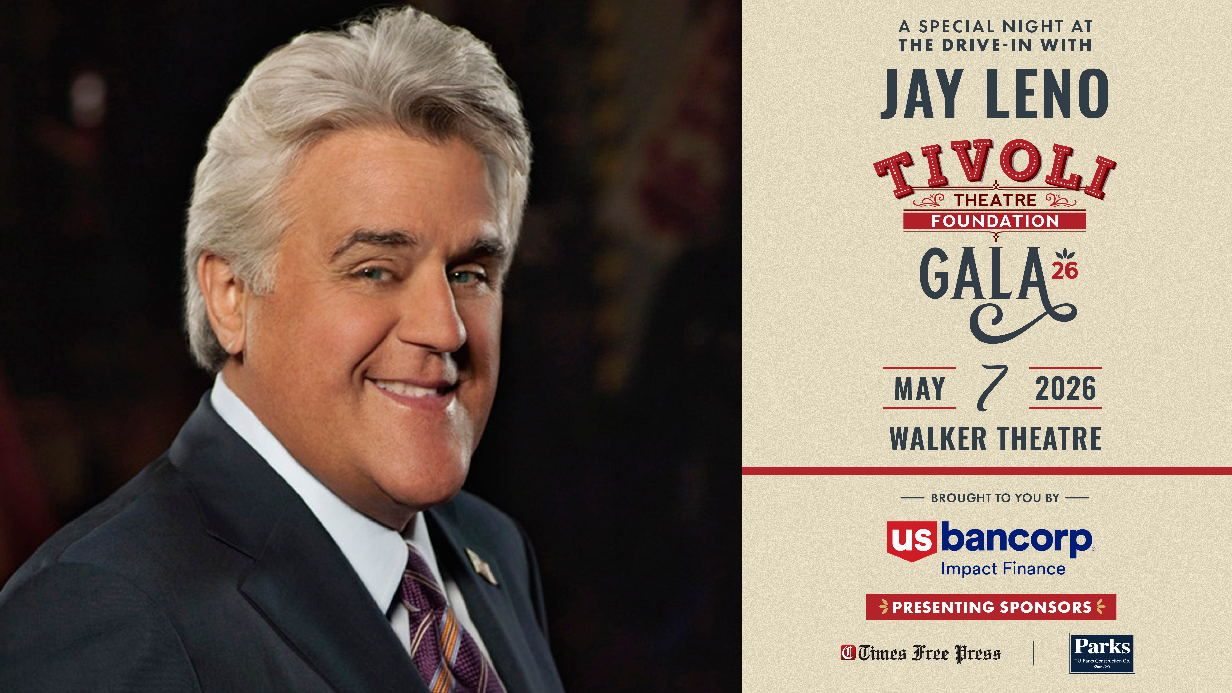 Tivoli Theatre Foundation 2026 Gala Featuring Jay Leno