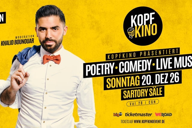 Kopfkino Vol.28: Poetry • Comedy • Live Musik in Köln