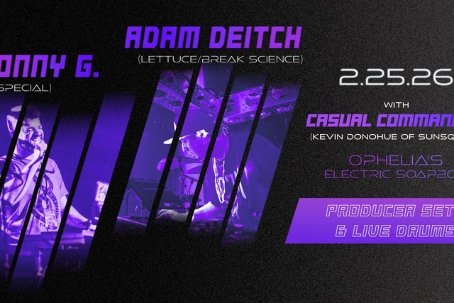 Adam Deitch Producer Set (Lettuce/Break Science) & Jonny G (lespecial) in Denver promotional photo for Limited Time 4-Pack presale tickets offer