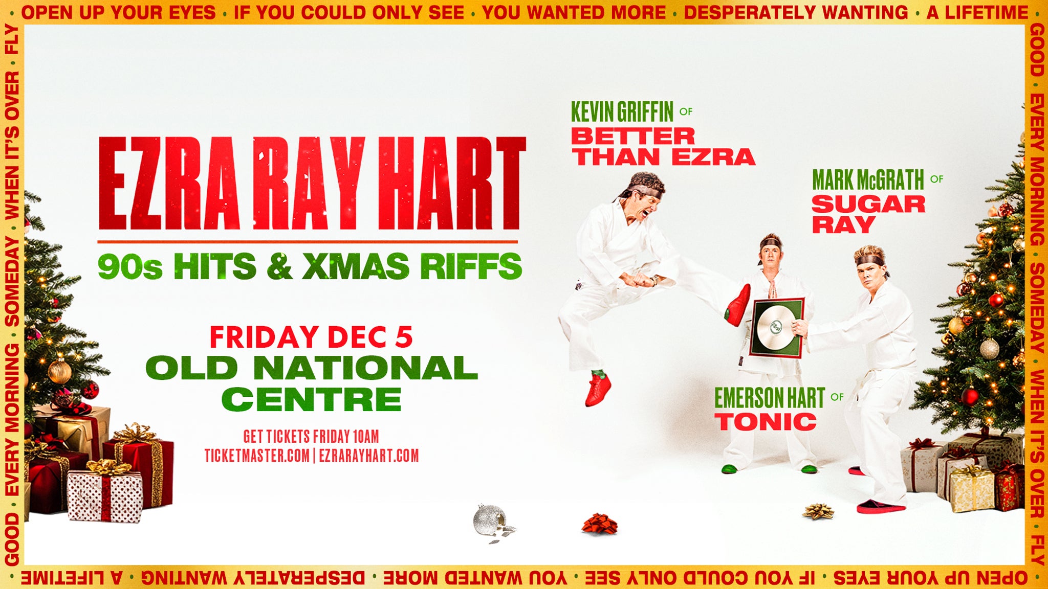 Presale codes for &#039;90s hits &amp; xmas riffs with ezra ray hart: members use these when buying pre-sale tickets