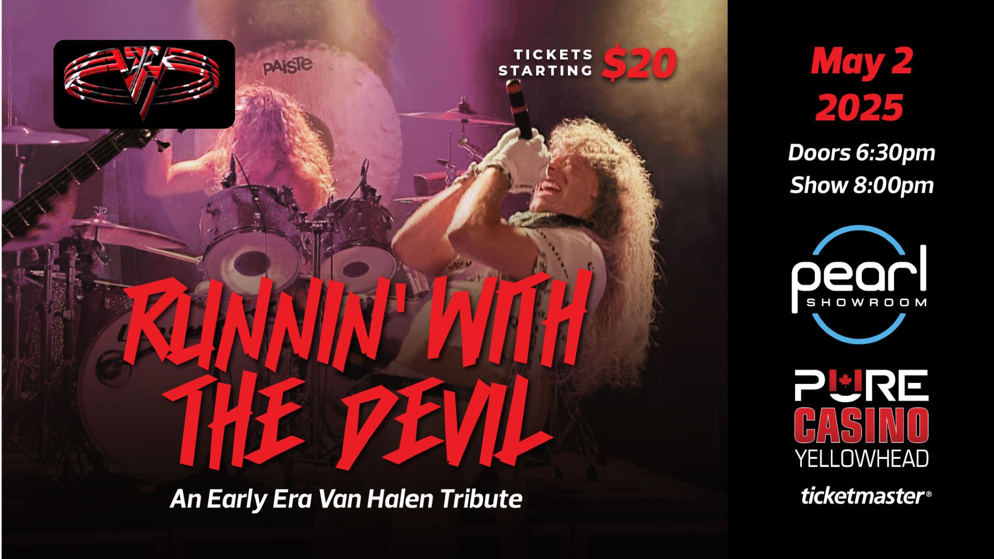 Runnin With the Devil: An Early Era Van Halen Tribute at The Pearl Showroom, Pure Casino Yellowhead – Edmonton, AB