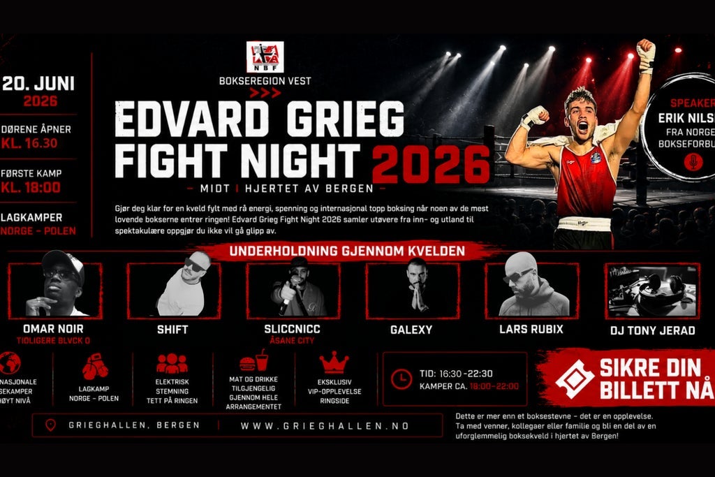 Edvard Grieg Fight Night 2026
