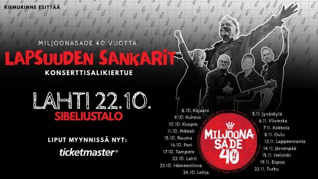 Miljoonasade 40 vuotta: Lapsuuden sankarit -juhlakiertue