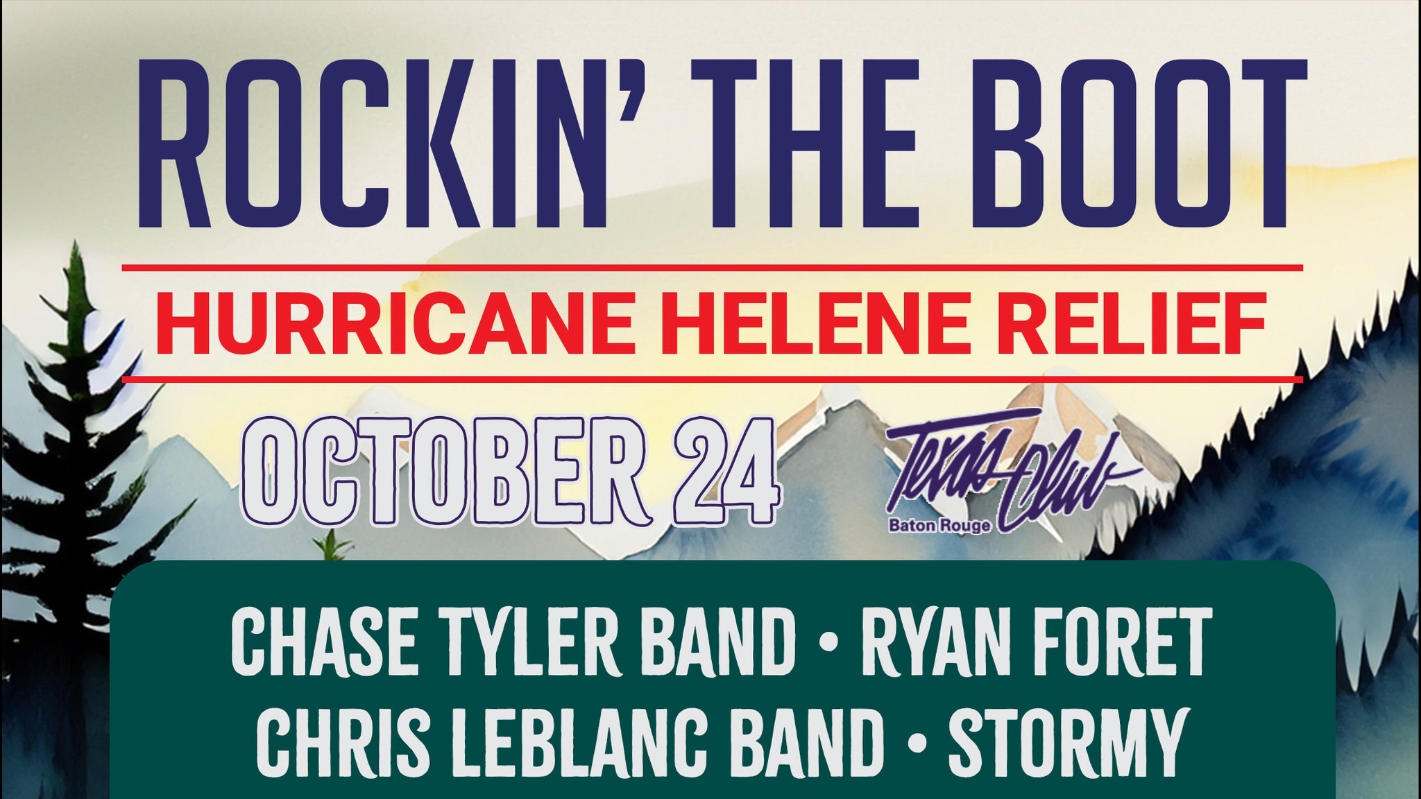 Rockin' the Boot: Hurricane Helene Relief Benefit