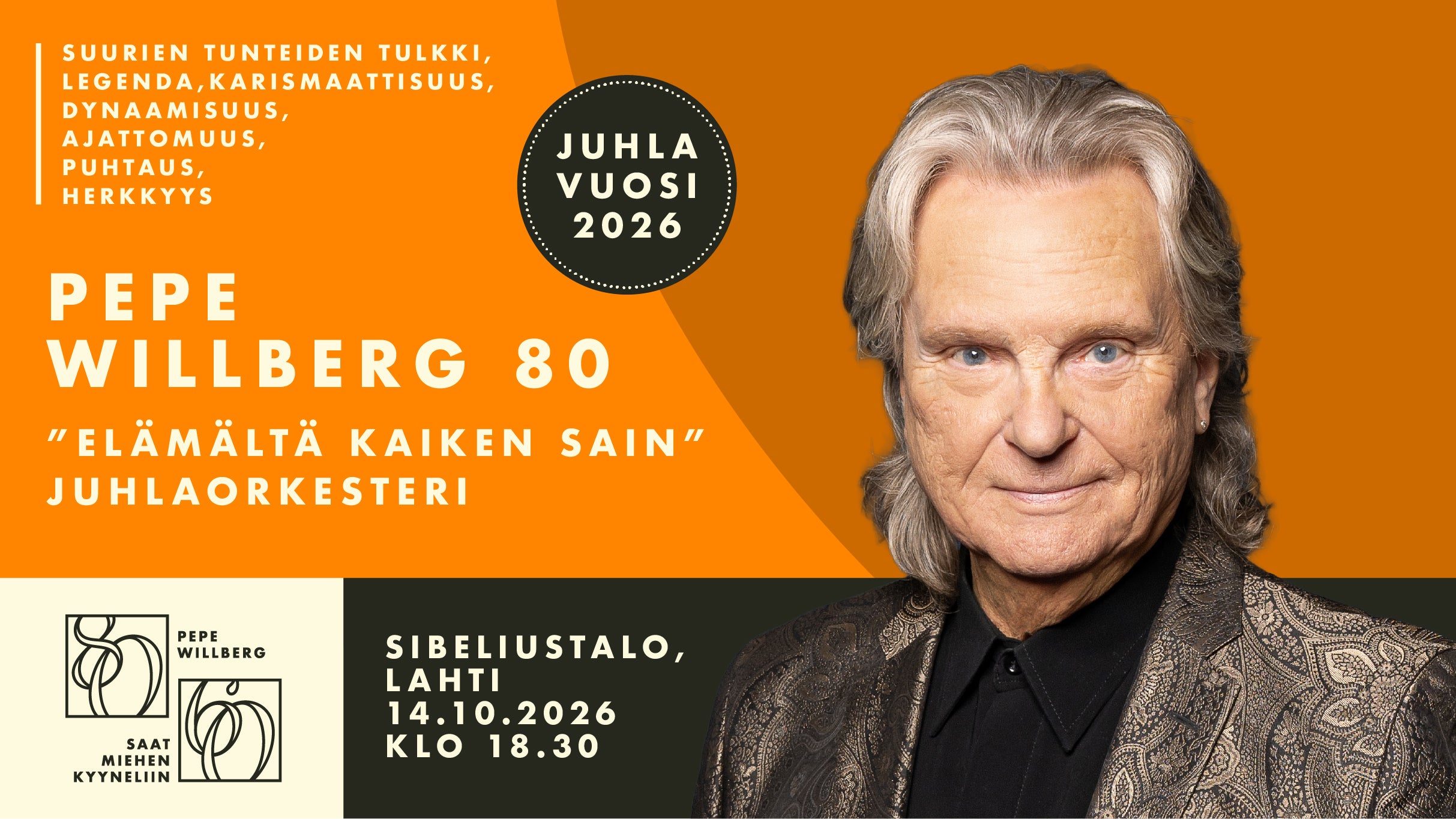 Pepe Willberg 80 Juhlakonsertti: Elämältä kaiken sain