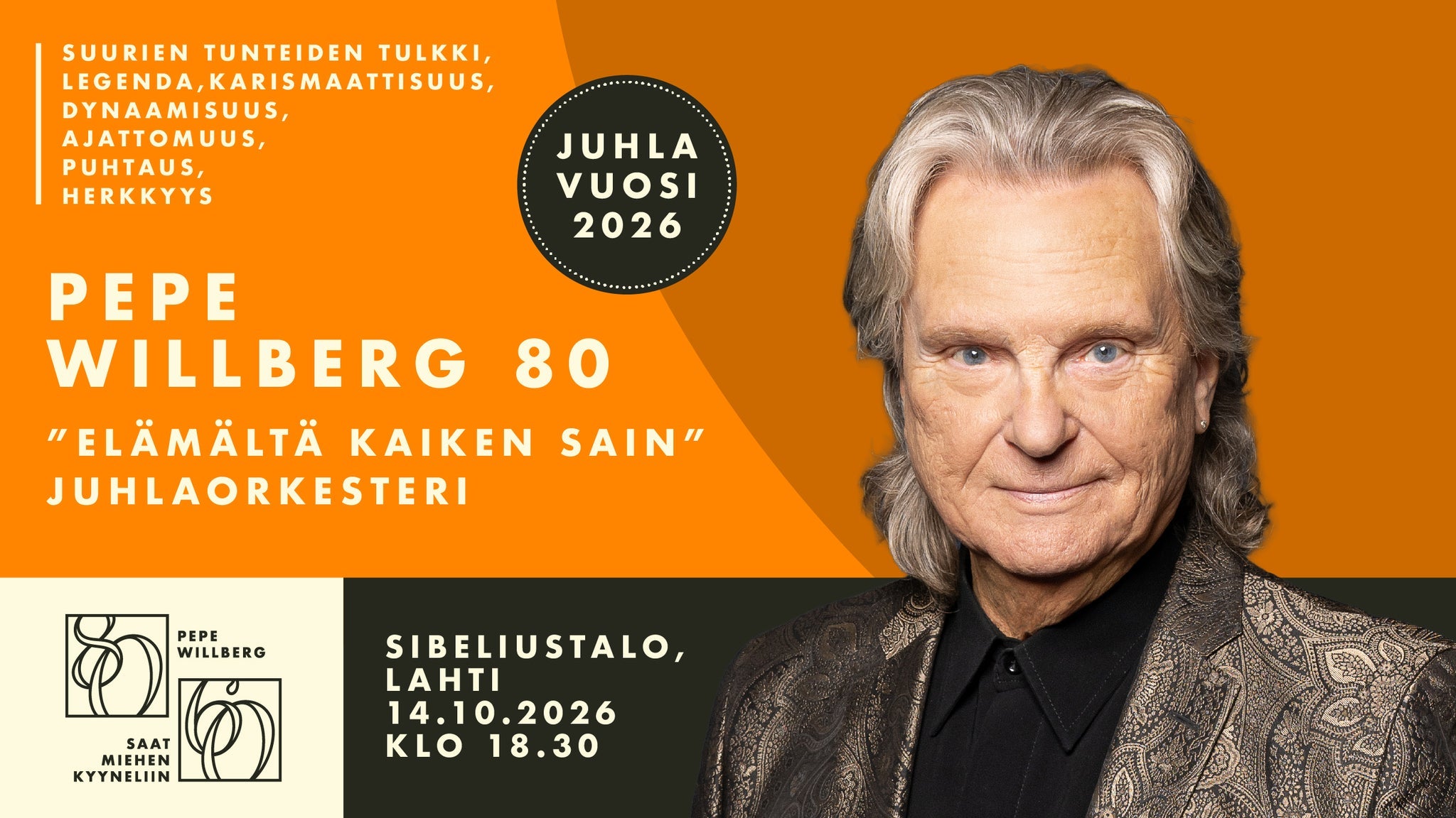 Pepe Willberg 80 Juhlakonsertti: Elämältä kaiken sain
