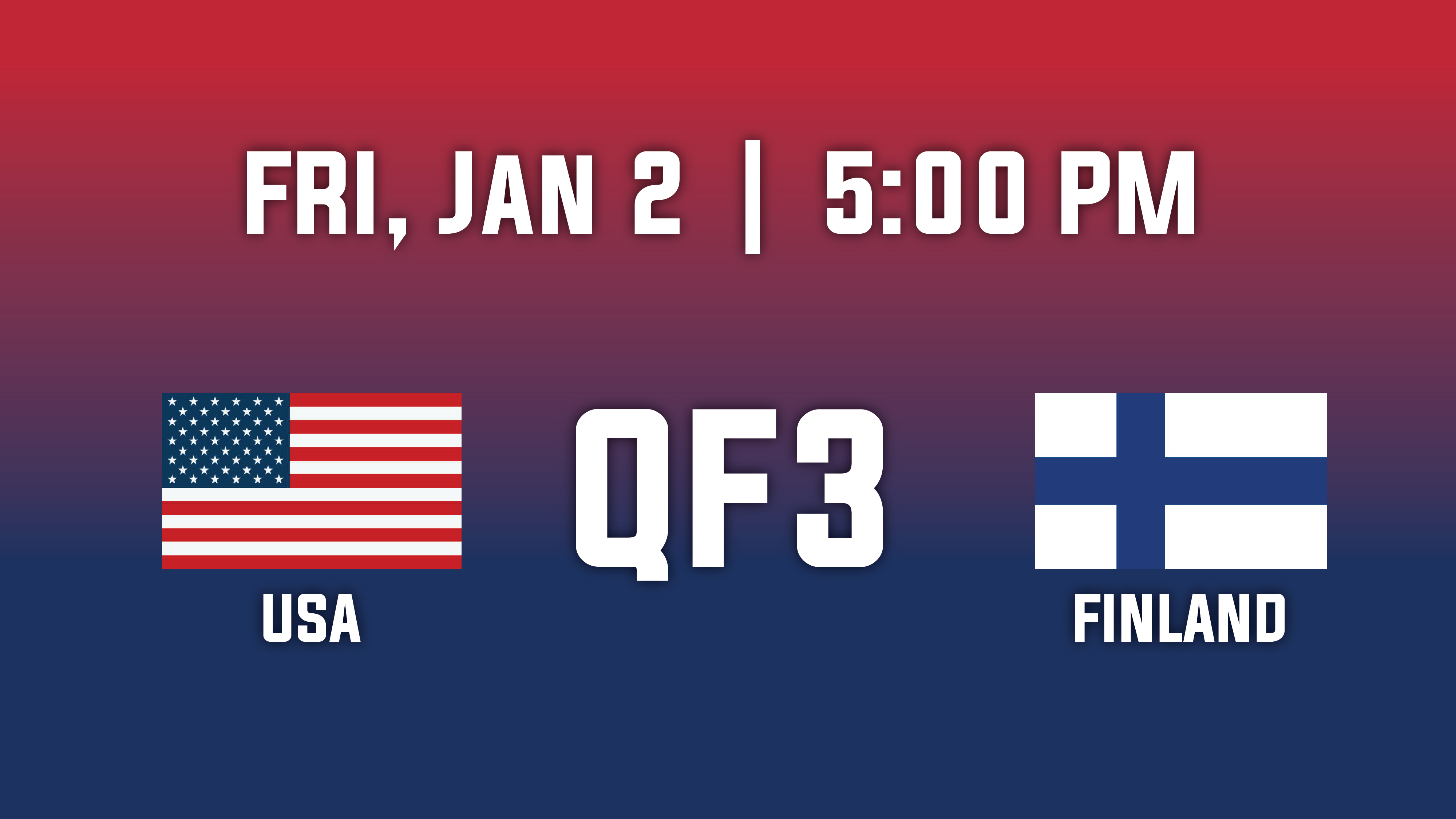 2026 IIHF World Junior Championship Quarterfinal 3: USA vs Finland