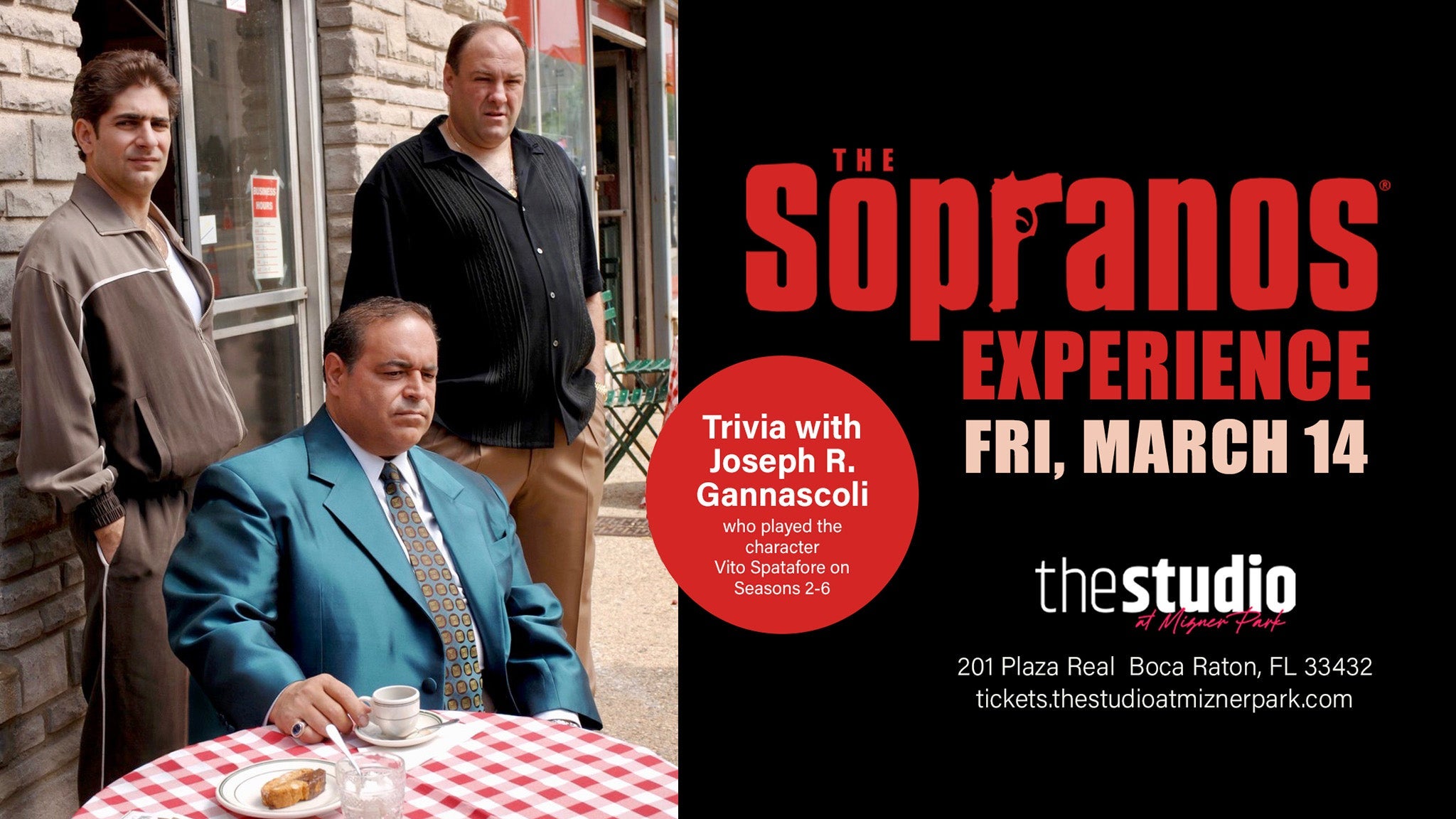 Soprano’s Experience (and Trivia) with Joseph R. Gannascoli at The Studio at Mizner Park – Boca Raton, FL