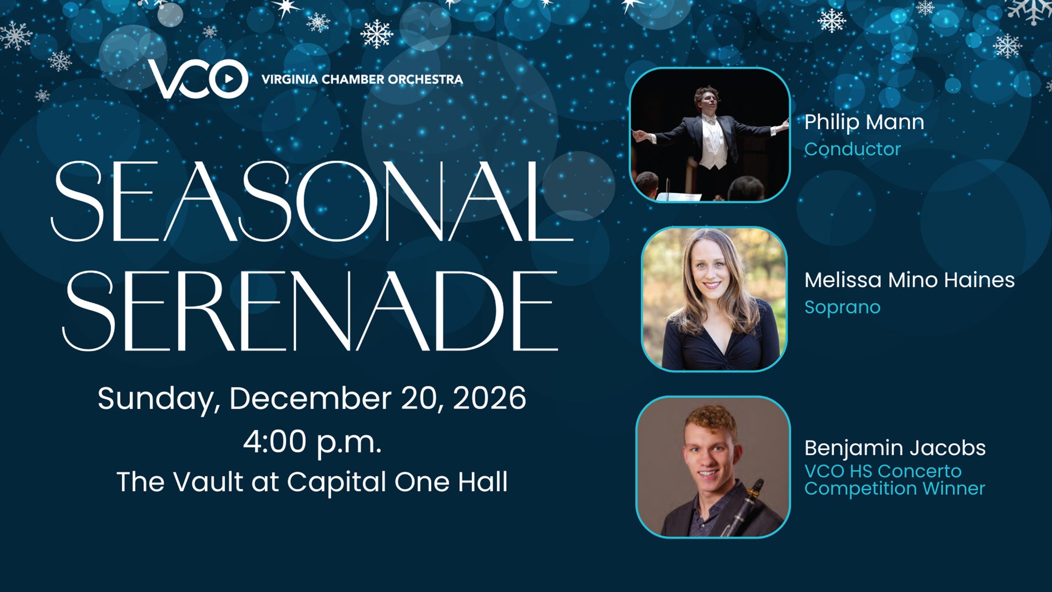 The VCO Presents: Seasonal Serenade — The Vault at Capital One Hall