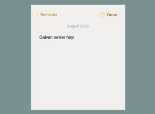 Bilde for arrangement Galvan tenker høyt
