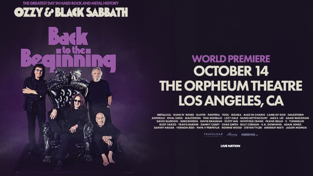 OZZY & BLACK SABBATH: BACK TO THE BEGINNING at Orpheum Theatre