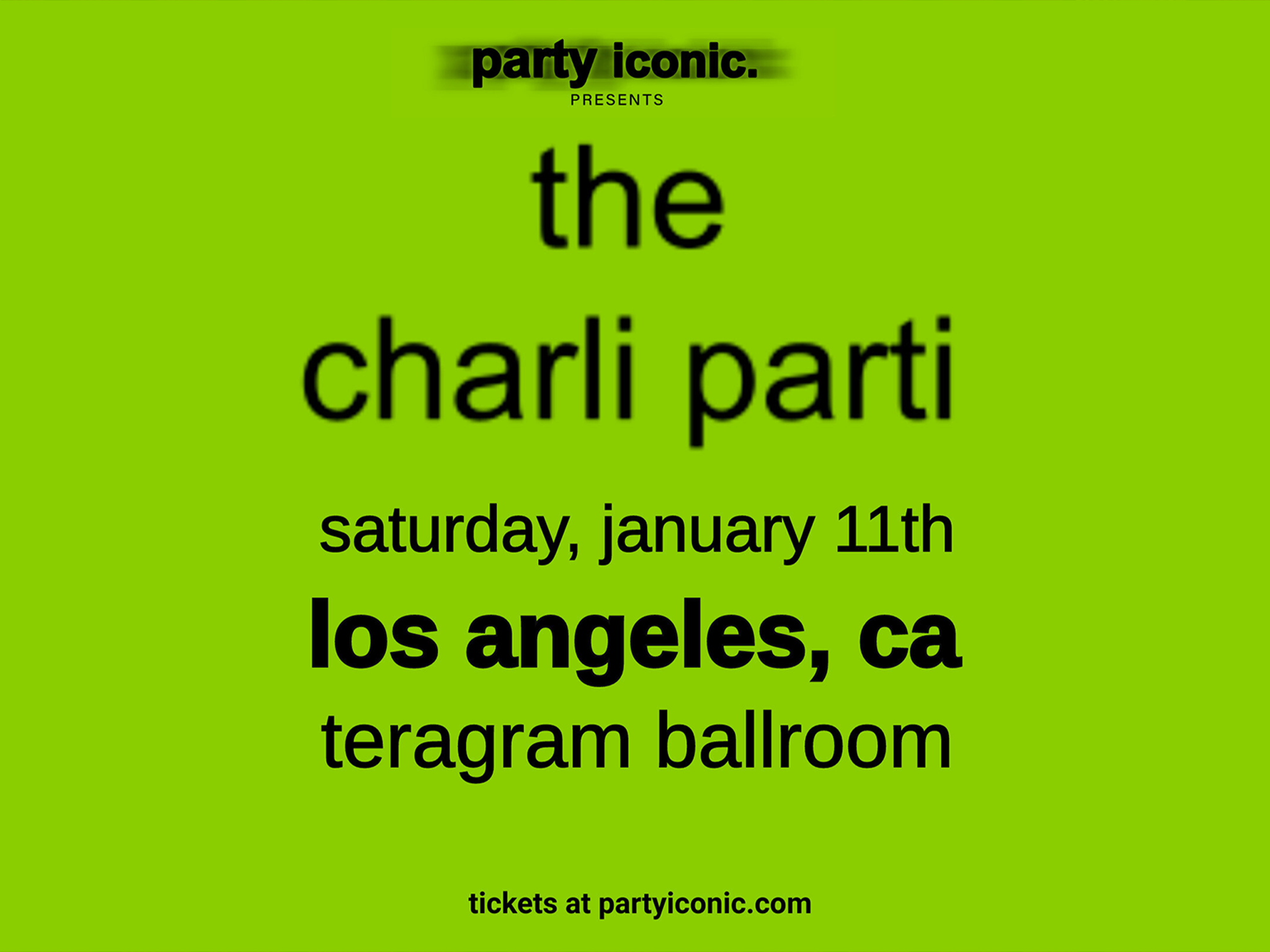 party iconic. Presents Charli Parti at Teragram Ballroom – Los Angeles, CA