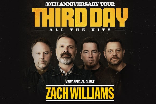 Presale codes for third day 30th anniversary tour with very special guest zach williams: members use these when buying pre-sale tickets