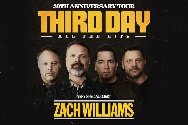 Presale codes for third day 30th anniversary tour with very special guest zach williams: members use these when buying pre-sale tickets
